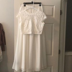 Lulus Sweet Stunner White Lace Two-Piece Maxi